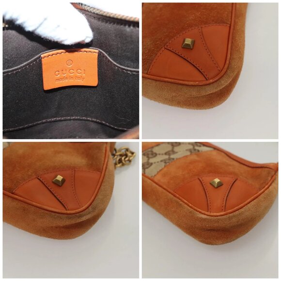 GUCCI GG Canvas Chain Accessory Pouch Orange - Picture 12 of 15